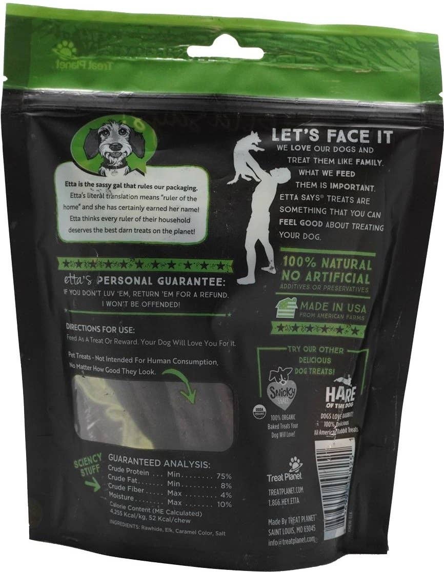 Etta Says! Chew Premium Crunchy Elk Dog Chew 4.5oz