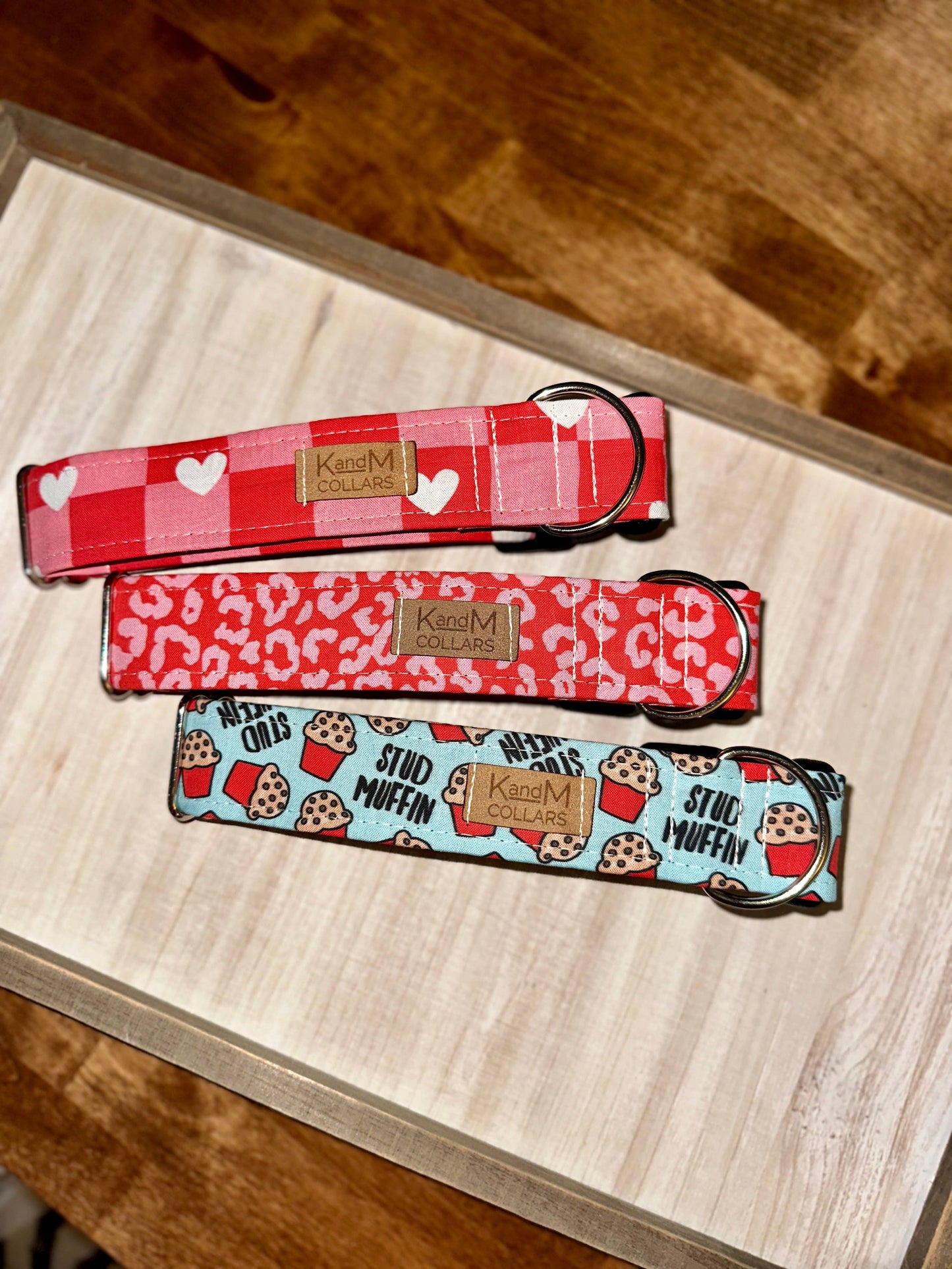 Red and Pink Cheetah Print Valentine's Day Dog Collar