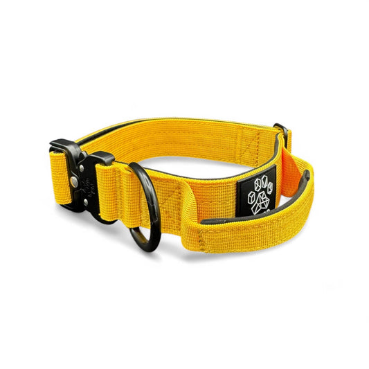 Yellow Tactical Style Dog Collar