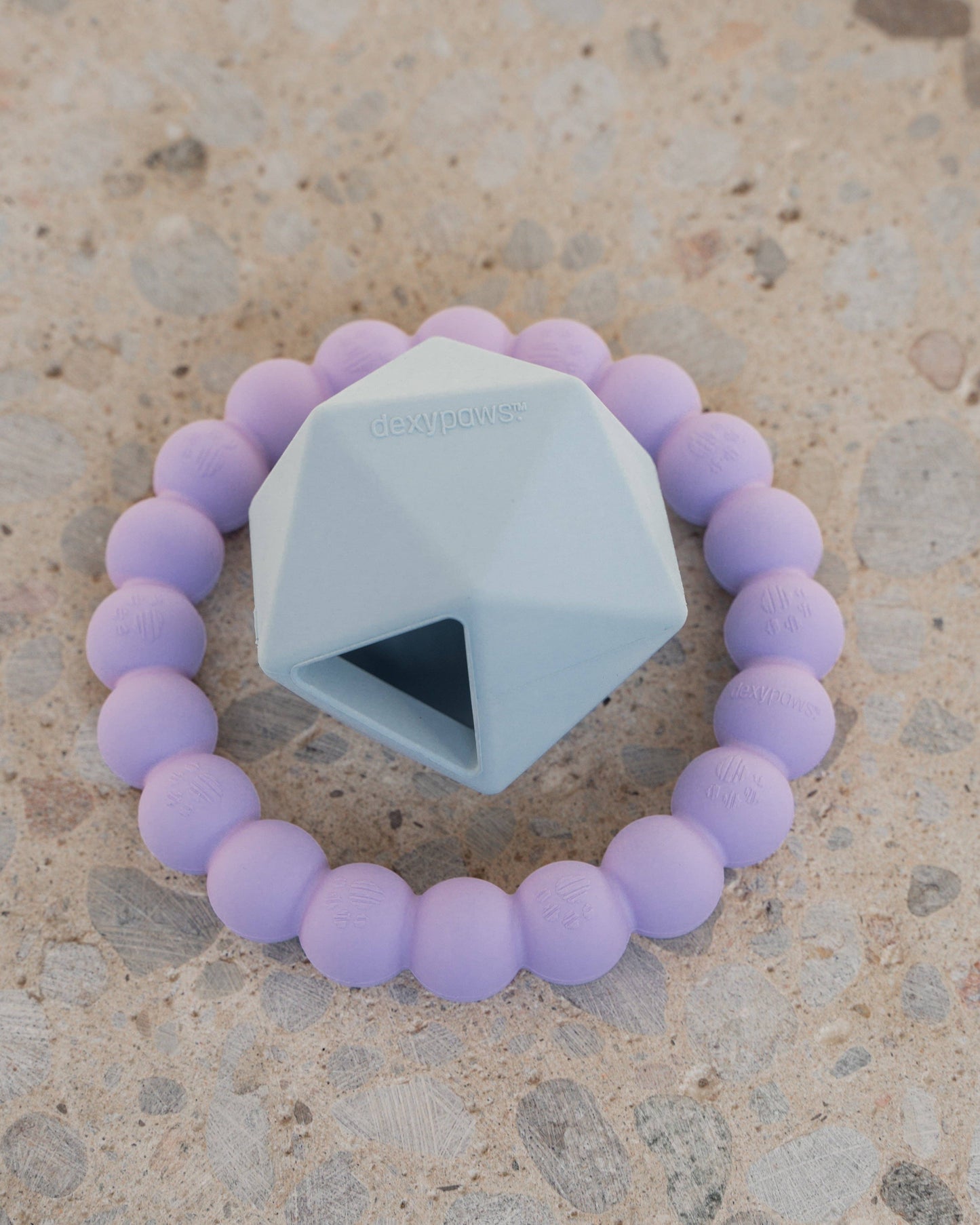 2 x Geometric & Ring Aggressive Chew Toy Set - Lilac & Blue