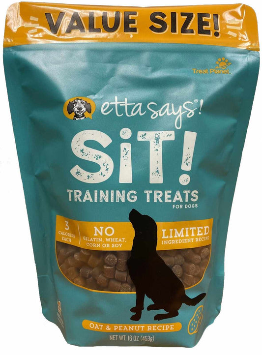 Etta Says! Sit! Dog Training Treats Peanut Butter Value Bag