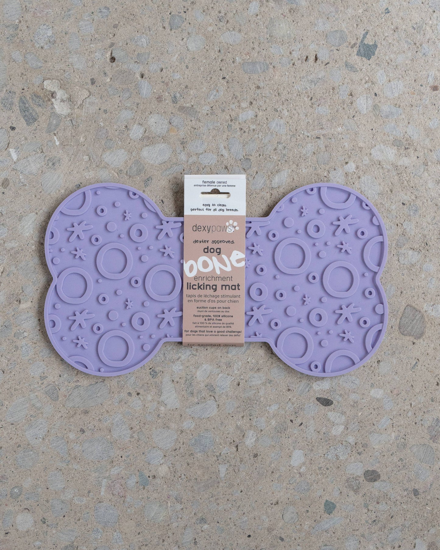 Lilac Dog Bone Enrichment Lick Mat